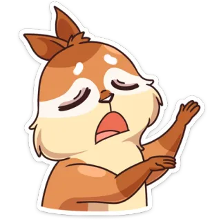 😭 1f5f385d scoiattolo, cartone animato, animale, carino, esausto, sbadiglio, assonnato telegram sticker