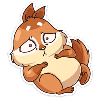 😥 27b17f87 scoiattolo, animale, cartone animato, carino, triste, arrabbiato telegram sticker