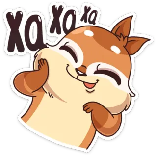 🤣 3b61f15e XaXaXa cartone animato, animale, scoiattolo, divertente, carino, felice, che ride telegram sticker