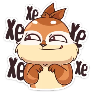 😋 6b6636c3 Xe xe xe xe scoiattolo, cartone animato, animale, carino, adesivo telegram sticker