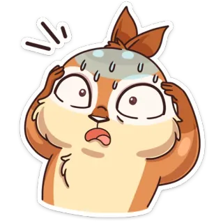 😱 b0fb7c70 cartone animato, animale, scoiattolo, confuso, preoccupato, personaggio telegram sticker