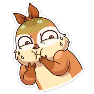 🤢 b9ec24ea scoiattolo, animale, carino, espressione, sudato, preoccupato, cartone animato telegram sticker