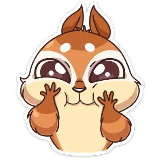 ☺️ c0e6276a scoiattolo, cartone animato, animale, carino, adesivo, kawaii telegram sticker