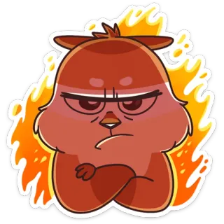 😡 d4592f43 arrabbiato, scoiattolo, scontroso, cartone animato, fuoco, rosso, animale telegram sticker