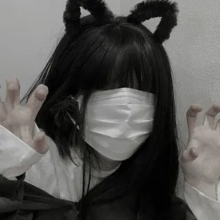 💗 12be0b70 человек, маска, уши, перчатки telegram sticker