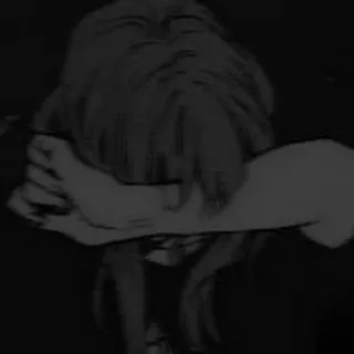 😞 20d21a34 Anime, Bạo lực, Hung hăng, Ngạt thở, Tối tăm, Đơn sắc whatsapp sticker