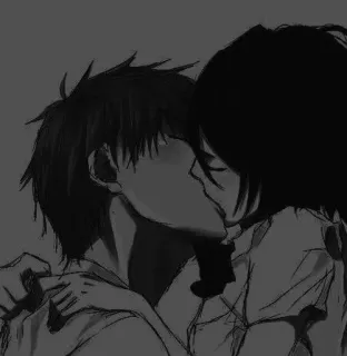 💋 529e4b7e hôn, anime, cặp đôi, lãng mạn whatsapp sticker