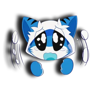 😭 9946b2f2 动物, 毛茸茸, 悲伤, 可爱, 蓝色, 角色 telegram sticker