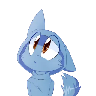 😮 9deaae36 可爱, 卡通, 动物, 角色, 蓝色, 卡哇伊, Q版 telegram sticker