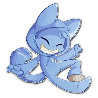 😁 9f502b3a 卡通, 动物, 毛茸茸, 怪物, 可爱, 蓝色 telegram sticker