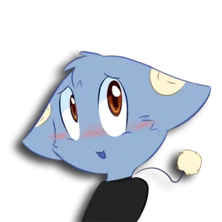 😳 b40b10b3 猫, 可爱, 脸红, 动物, 卡通, 角色 telegram sticker