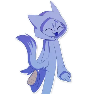 😝 be106006 卡通, 猫, 可爱, 搞笑, 蓝色, 动物, 角色 telegram sticker