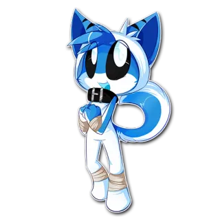 😃 cb03b9f1 兽人, 兽迷, 卡通, 动物, 蓝色, 角色, 吉祥物 telegram sticker