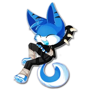 😃 dda8e647 卡通, 兽人, 动漫, 可爱, 蓝色, 角色 telegram sticker