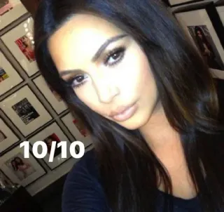 👍 a649f29d 10/10 kim kardashian, peringkat, selfie, kecantikan, makeup telegram sticker