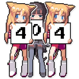 👍 b9316f01 404 Anime, Erro, Pixel art, 404, Garota gato whatsapp sticker
