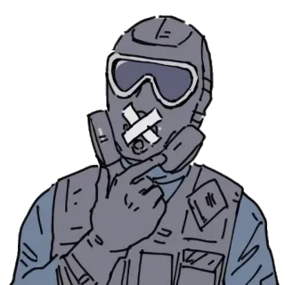 🤔 3910e792 soldaat, gasmasker, militair, geweld, tactisch telegram sticker