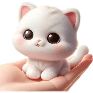 🤔 469687d3 kat, kitten, schattig, dier, huisdier, cartoon, kawaii telegram sticker