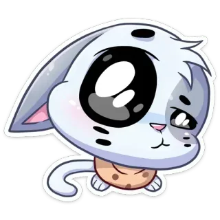 🤨 4887119a kat, sticker, schattig, dier, cartoon, kawaii telegram sticker