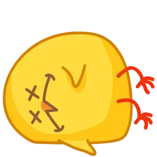 😲 64b64120 Cartoon, Dood, Geel, Spraakballon, Geanimeerd, Grappig telegram sticker