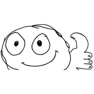 👍 cad4e1db Duim omhoog, Emoji, Positief, Cartoon telegram sticker