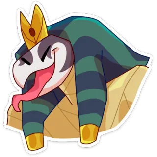 😝 a6183e27 schlange, könig, cartoon, tier, krone, süß, aufkleber telegram sticker