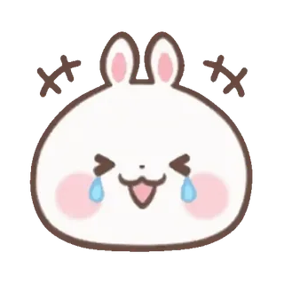 🐰 27c1557c coniglio, piangere, kawaii, carino, emoji, adesivo telegram sticker