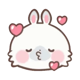 🐰 64d21f18 coniglio, coniglietto, cuori, carino, animale, kawaii telegram sticker