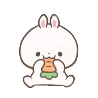 🐰 9a779e2e coniglio, carota, carino, animale, cartone animato, dolce telegram sticker