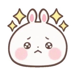 🐰 dfe1b39d coniglio, carino, kawaii, brillantini, triste, animale, adesivo, cartone animato telegram sticker
