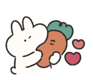 🍰 586d14c9 Hase, Häschen, Karotte, Liebe, Herzen, süß telegram sticker