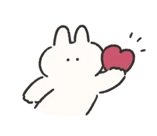 🍰 6aced2c1 Hase, Herz, Liebe, Cartoon, Süß, Tier, Valentinstag telegram sticker