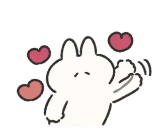 🍰 6d3ade6b Hase, Kaninchen, Herz, Liebe, süß, Cartoon telegram sticker