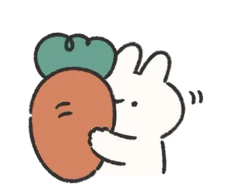 🍰 aa25d445 Hase, Karotte, niedlich, Tier, Cartoon, Aufkleber telegram sticker