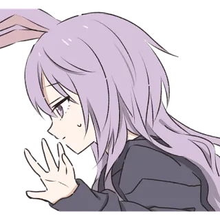 🙅‍♂ 04e82ca3 Anime, Bunny Girl, Coelho, Cabelo roxo, Fofo, Desenho animado telegram sticker