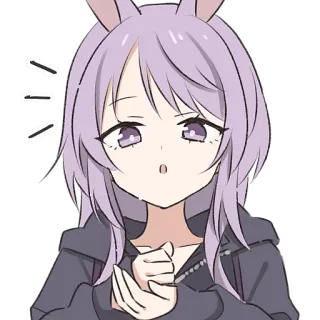 ✊ d39eea20 garota anime, cabelo roxo, orelhas de coelho, fofa, anime, desenho animado telegram sticker