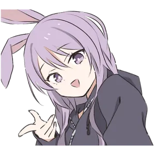 Фиолетовая зайка @Nyasticks telegram stickers