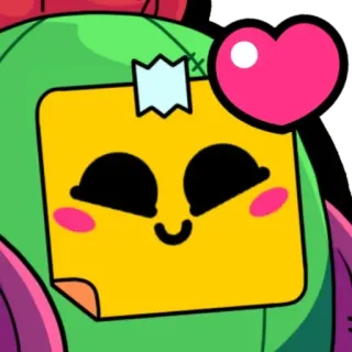 🥰 e79930ea Spike Brawl Stars cactus, épine, brawl stars, joyeux, coeur whatsapp sticker