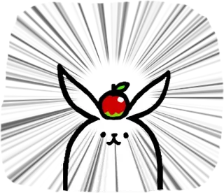 🔫 12bc3d6b кролик, яблоко, милый, наклейка whatsapp sticker