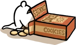 🍩 1abb7a66 COOKIES печенье, еда, закуска, мультфильм, коробка, печенья whatsapp sticker