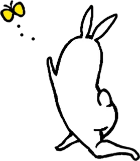 💃 2167fee1 кролик, бабочка, мультфильм, животное, милый whatsapp sticker