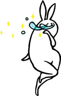 ✨ 32de6770 кролик, животное, блеск, звезды, милый, мультик, белый whatsapp sticker