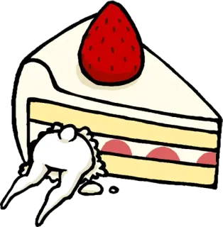 🍰 3dc80377 торт, клубника, десерт, кусок, еда whatsapp sticker