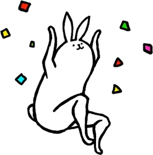 🤗 6e100425 кролик, животное, милый, мультфильм, белый, смешной whatsapp sticker