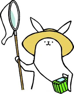 🎩 76163f60 кролик, сеть, шляпа, животное, мультфильм, милый whatsapp sticker