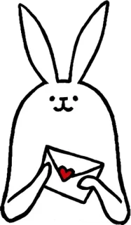 💌 7b11ec0d кролик, зайчик, любовь, сердце, конверт, животное, милый whatsapp sticker