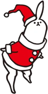 ☃ a10f9c70 кролик, зайчик, рождество, дед мороз, праздник, милый, мультфильм whatsapp sticker