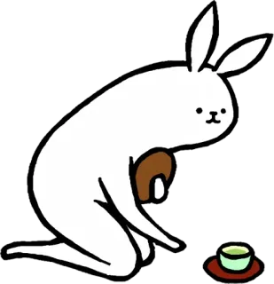 🍵 acaa7881 кролик, зайчик, чай, каваи, милый, мультфильм, животное whatsapp sticker