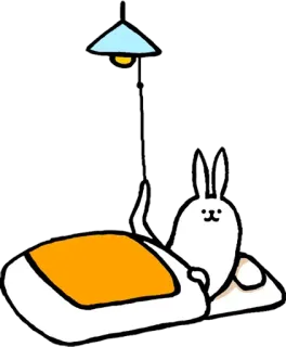 😴 c0b83337 кролик, кровать, сон, отдых, мультфильм, лампа whatsapp sticker