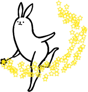 🌟 efbaf4e5 кролик, зайчик, звезды, милый, животное, мультфильм whatsapp sticker